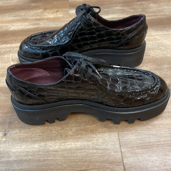 New Women’s Dries Van Noten Croc-Effect Leather Derby Shoes!!🔥🔥🔥 - Picture 9 of 16